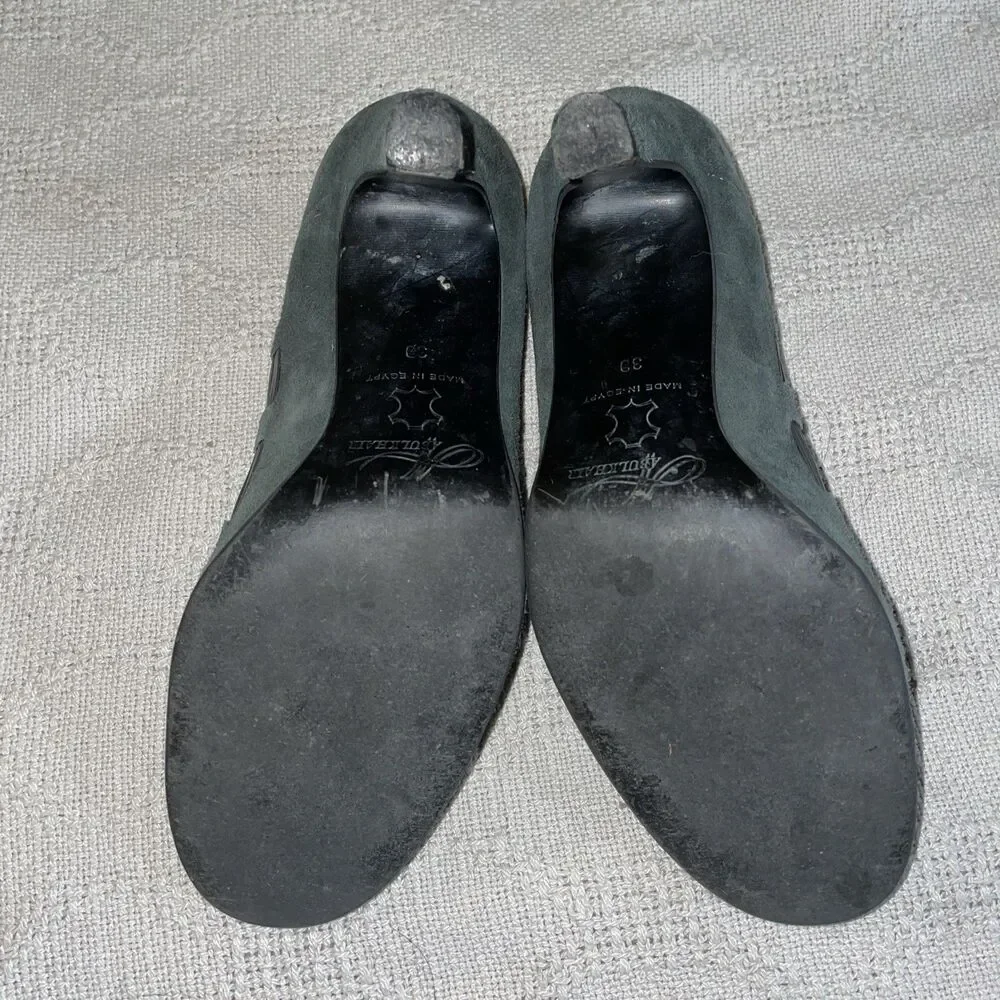 Abul Khair Egypt Women’s Dressy Pumps Size 39 U.S. 8 M Gray Suede Leather Party